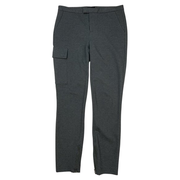ATM Anthony Thomas Melillo Slim Stretch Cargo Ponte Pant 2 Charcoal Ankle Zip - Picture 12 of 12